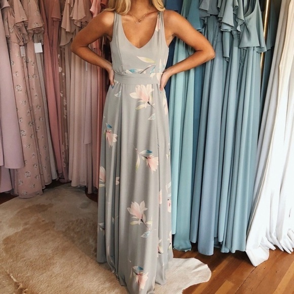 Show Me Your MuMu Jen Maxi Dress Lily Flowers … - Picture 2 of 15